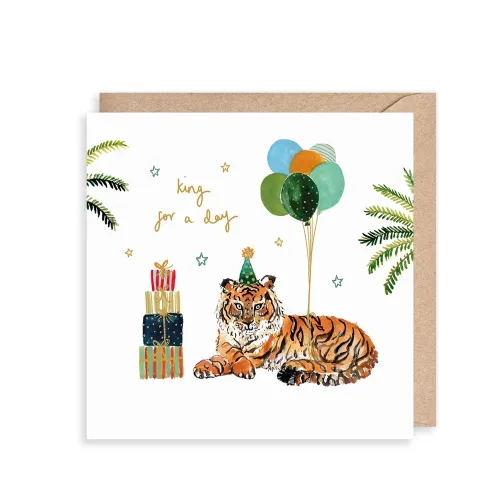 King For A Day Tiger, Greeting Card