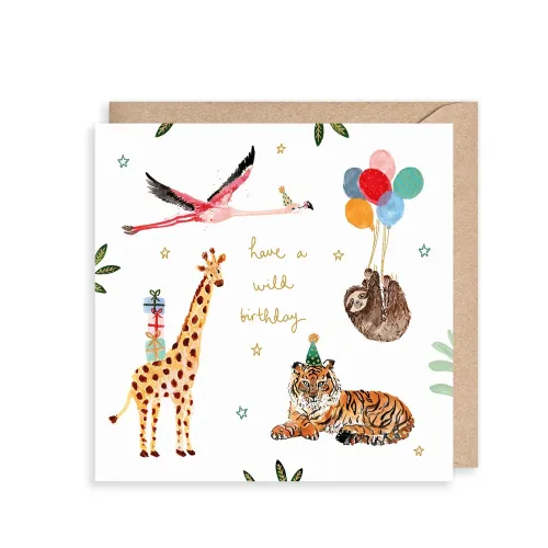 Animal Wild Birthday, Greeting Card