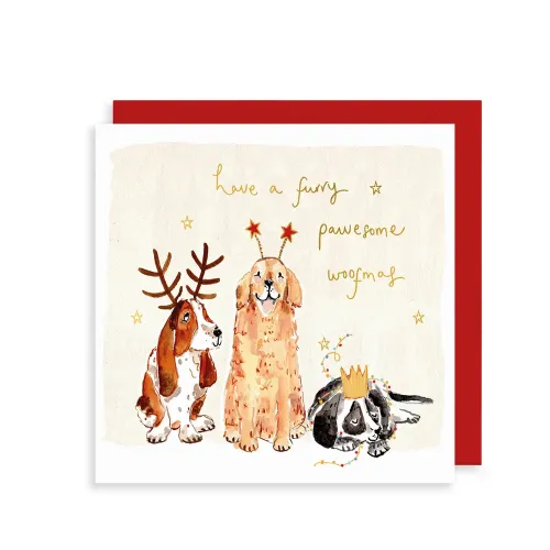 Christmas Dogs Pawesome Woofmas