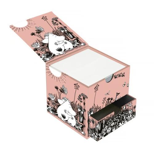Moomin Love Flame Tree Memo Block in Box with Drawer