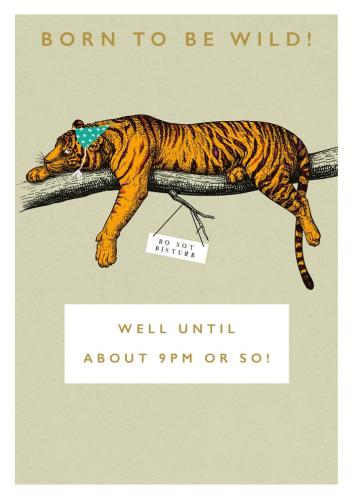 Rock On Born to Be Wild Tiger Birthday Card