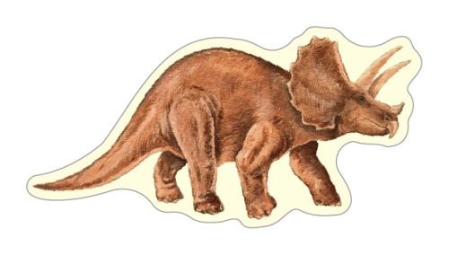 Dinosaur Triceratops Wooden Pin Badge