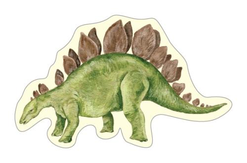 Dinosaur Stegosaurus Wooden Pin Badge