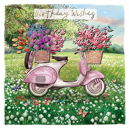 The Pink Vespa, Greeting Card