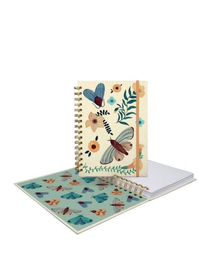 Flutter and Bloom A5 Blank Wiro Notebook