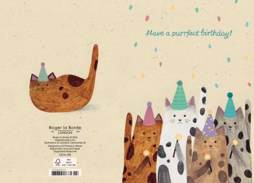 Have a purrfect birthday, cats celebrating, Petit Fours Petite Card