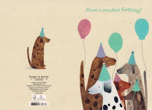 Have a pawfect birthday, dogs celebrating, Petit Fours Petite Card