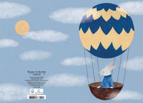 Air balloon flying rabbit, Petit Fours Petite Card