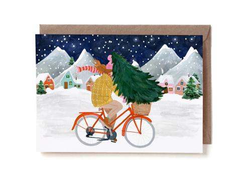 Christmas Bike Greeting Card