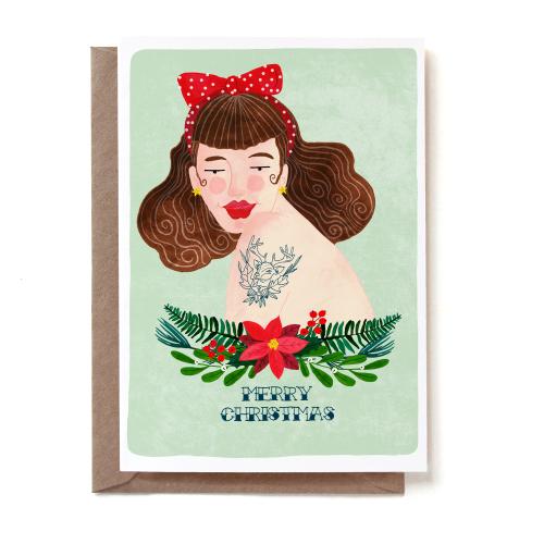 X-Mas Pin Up Greeting Card