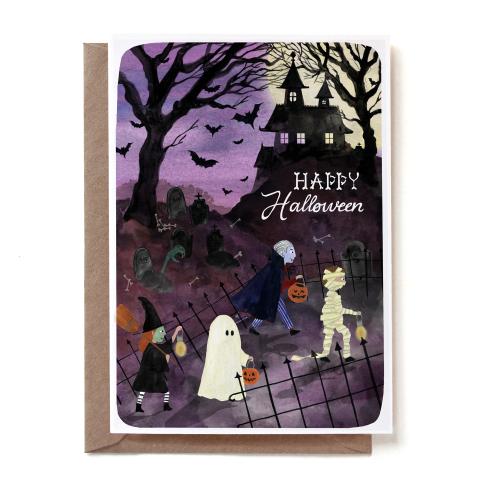Halloween Kids Parade Greeting Card