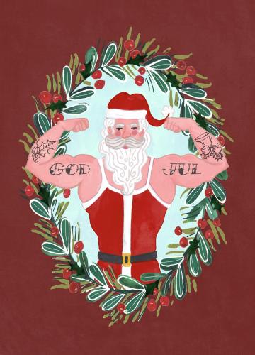 Tomte - God Jul Dubbelvikt Kort