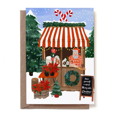 Christmas Market Stand Greeting Card