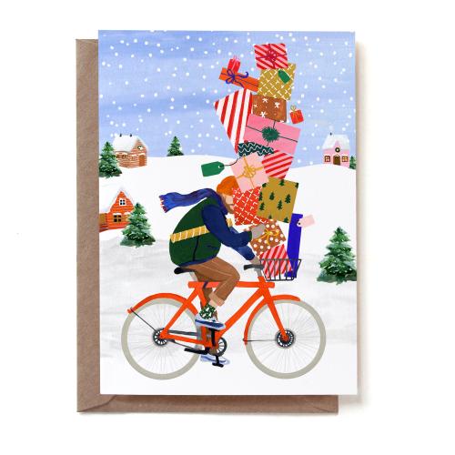 Present Boy Bike Greeting Card