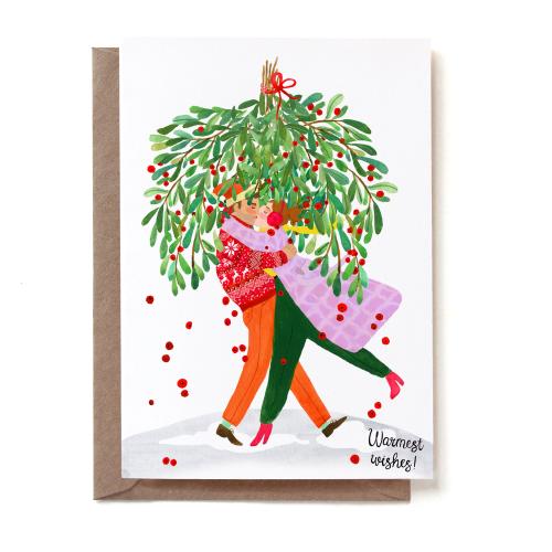 Mistletoe Kiss Greeting Card