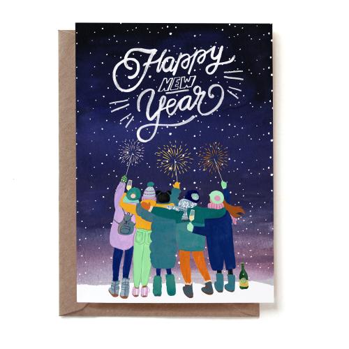 Happy New Year Friends Greeting Card