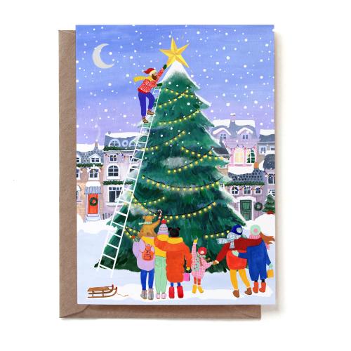 Town Square Tree Greeting Card