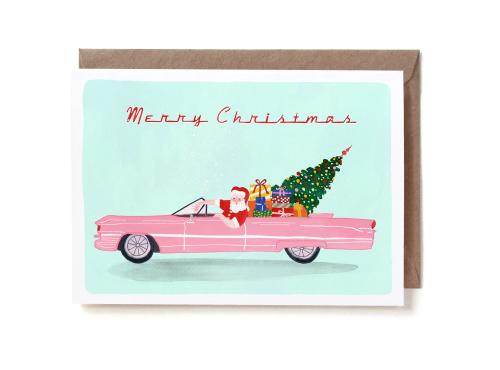 Santa Cadillac Greeting Card