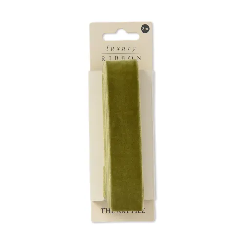 2M Olive Luxury Velvet Ribbon