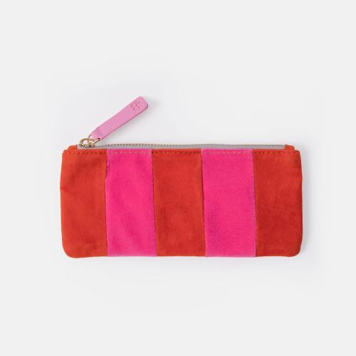 Orange/Pink Stripe Velvet Rectangle Pencil Case