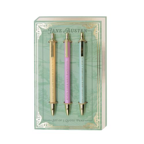 3 Metal Pens - Jane Austen