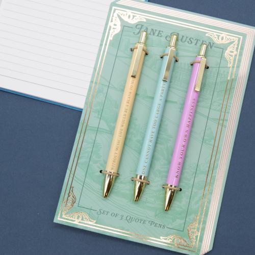 3 Metal Pens - Jane Austen