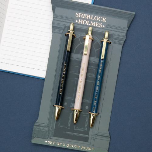 3 Metal Pens - Sherlock Holmes