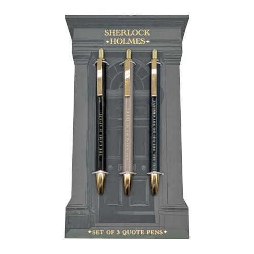 3 Metal Pens - Sherlock Holmes