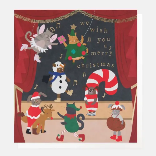 Multi Dash Tree With Gold Star Christmas Greeting Card