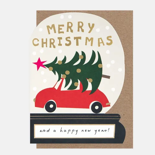 Die Cut Snow Globe Christmas Greeting Card