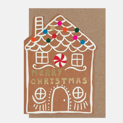 Die Cut Gingerbread House Christmas Greeting Card