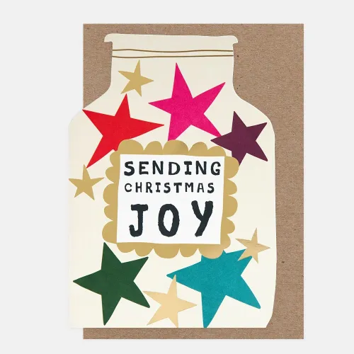 Die Cut Jar Of Joy Christmas Greeting Card