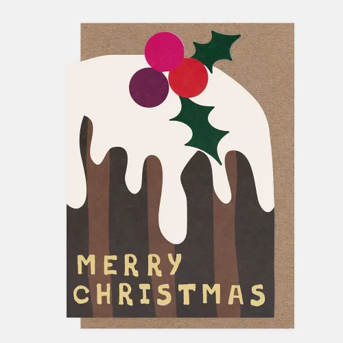 Die Cut Christmas Pudding  Christmas Greeting Card