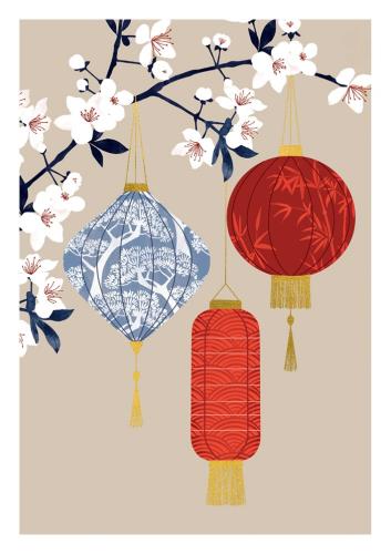 Sakura Lanterna Card
