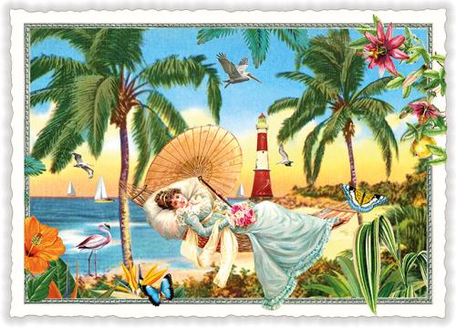 Lady in paradise, Postcard