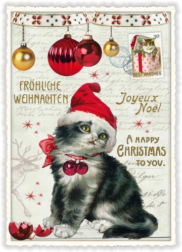 Happy Cristmas Cat, Postcard