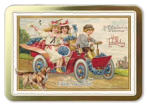 Happy Birthday, Postcards in Metallbox