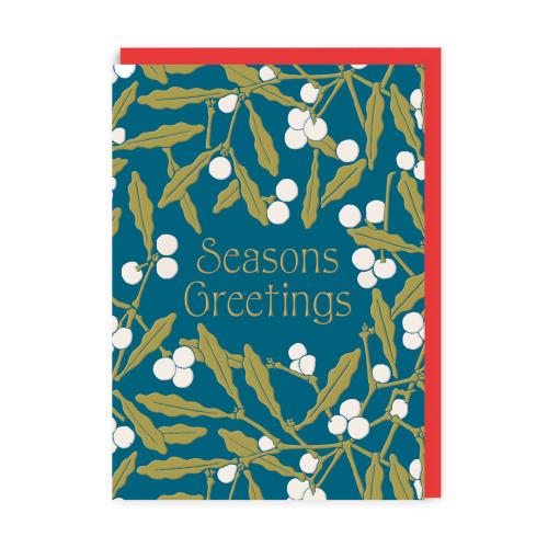 Seasons Greetings Mistletoe Greeting Card (A6)