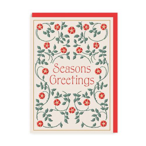 Seasons Greetings Floral Greeting Card (A6)