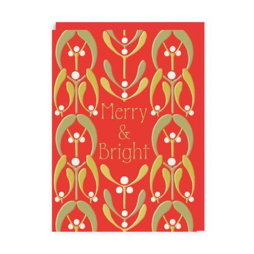Merry & Bright Mistle Toe Greeting Card (A6)