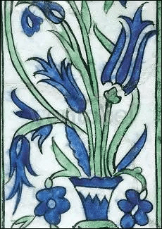 Isnik Tile with a Vase of Flowers, Postcard