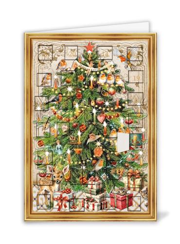Christmas Tree with Fawn, Advent Calender Card