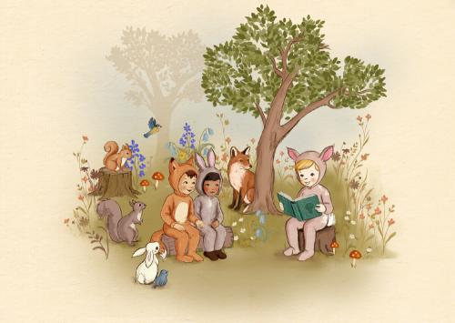 Woodland Storytime, Postcard