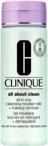 Clinique All-in-One Cleansing Micellar Milk + Makeup Remover Skin Type, Skin Type 1&2