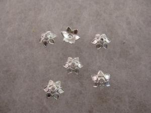 Silver färgade pärlhattar (paket om 10 st)