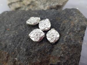 Mönstrad silverpärla (5 st)