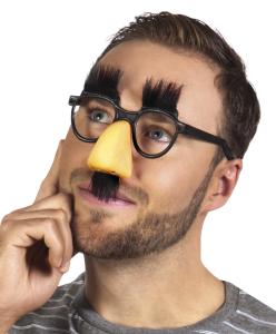 Glasögon med näsa och ögonbryn