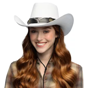 Cowboyhatt beige eller vit med Buffalo