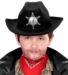 Cowboy hatt Barn med Sheriff stjärna.