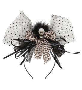 Diadem med döskalle och rosett